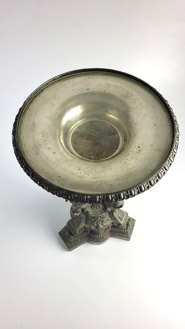 Ornate Religious Font with Cherub Design with Glass Top - 7