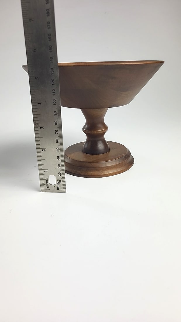 Quality Heirloom Wooden Ware Walnut Pedestal Compote Bowl, Model 1016.WB3, 8 in - 3