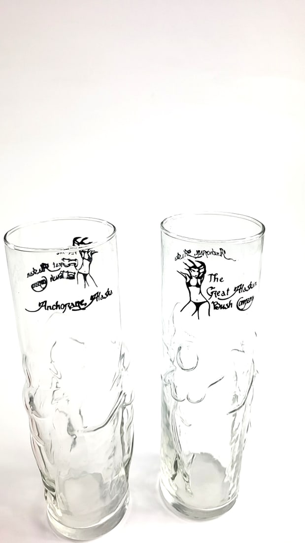 Set of 2 The Great Alaskan Bush Company Anchorage Alaska Embossed Tall Drinking Highball Glasses - 4