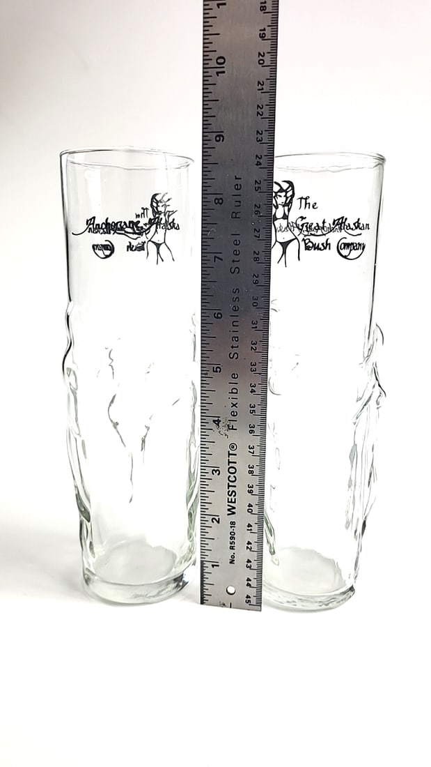Set of 2 The Great Alaskan Bush Company Anchorage Alaska Embossed Tall Drinking Highball Glasses - 5