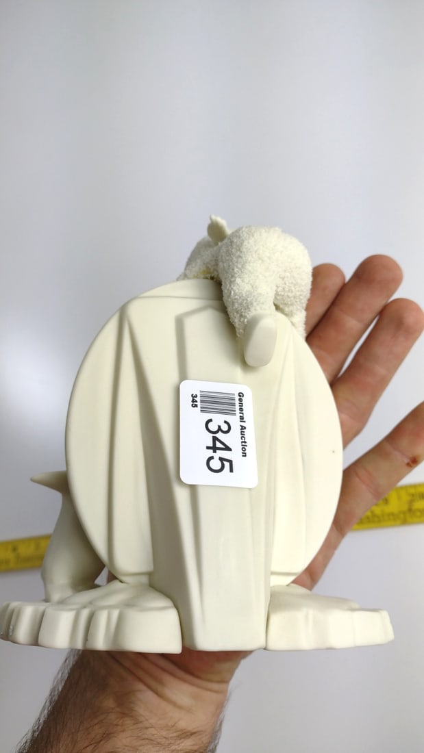 Department 56 Snowbabies Oval Picture Frame with Penguin Ivory Bisque Figurine - 6