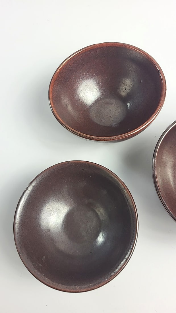 K Lindquist Studio Pottery Brown Glazed Ceramic Bowls, Set of 3 - 3