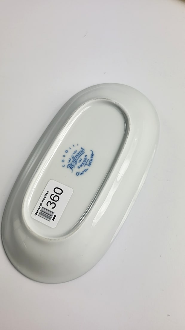 Rrstrand Cobalti Oiva Toikka Blue White Oval Porcelain Serving Dish Sweden - 3