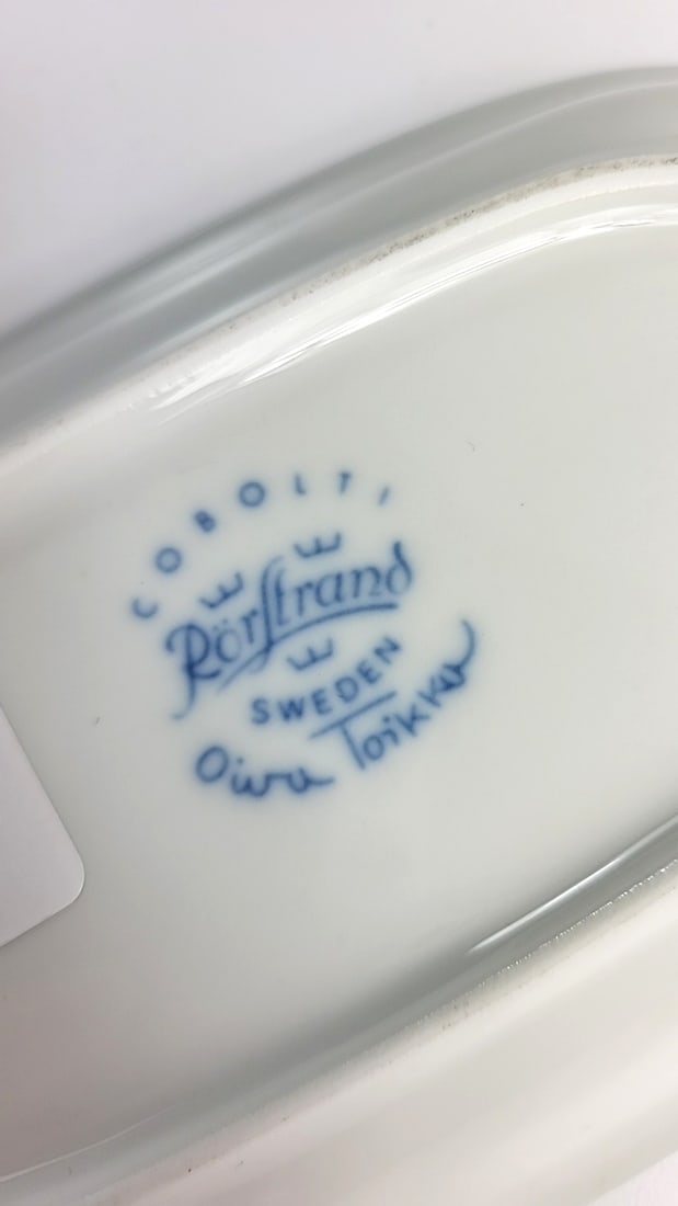 Rrstrand Cobalti Oiva Toikka Blue White Oval Porcelain Serving Dish Sweden - 4