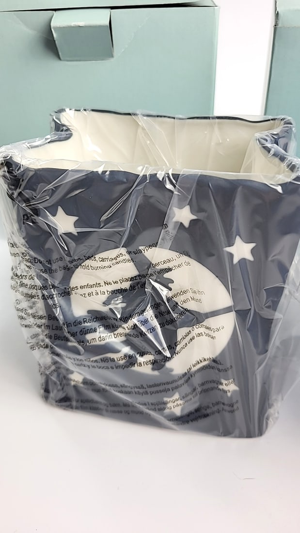 PartyLite Halloween Ceramic Votive Candle Holders Moon Stars Pumpkins Lot of 2 with Boxes - 2