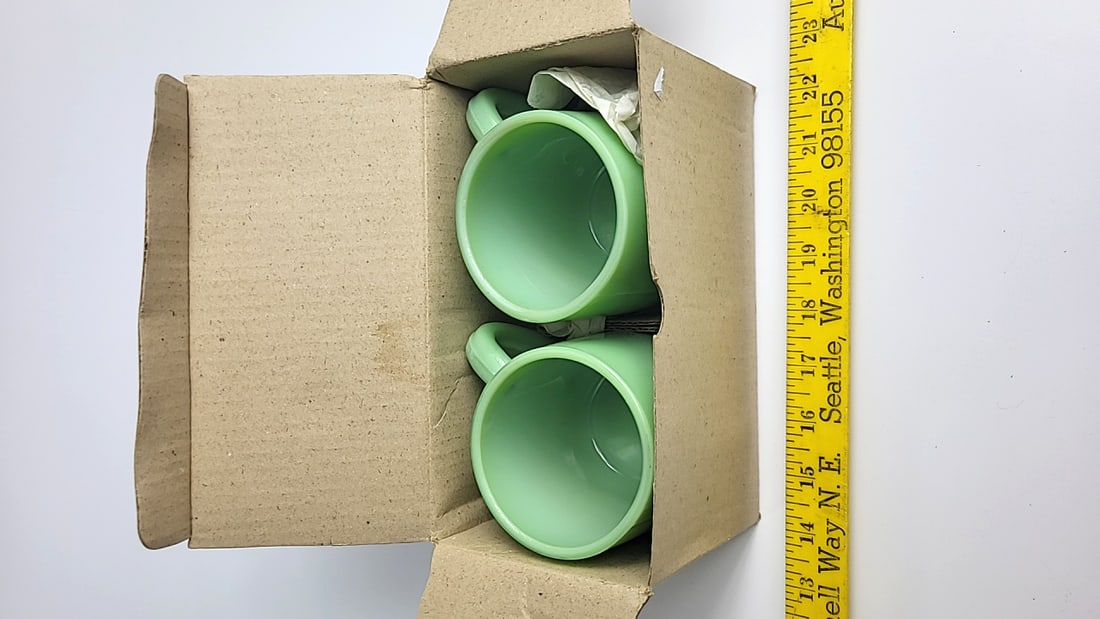 Gibson Vintage Mug Set of 2 Green Jadeite Coffee Mugs - 5