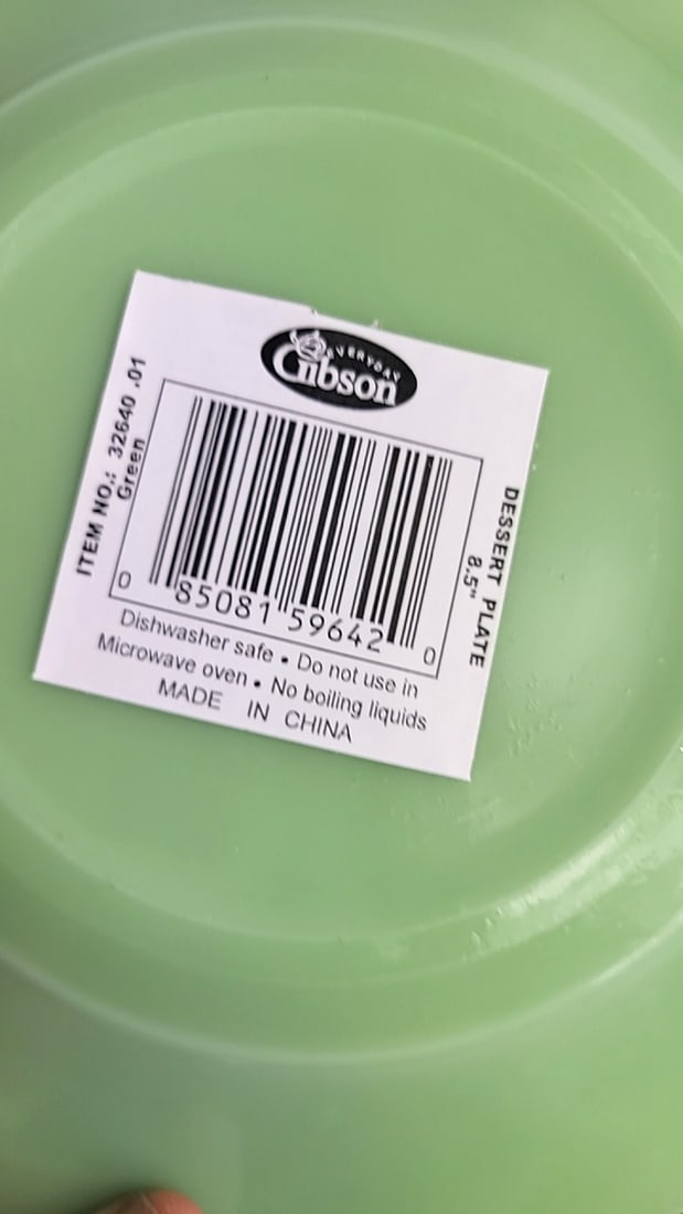Gibson 8.5 Green Dessert Plate set of 4 - 3
