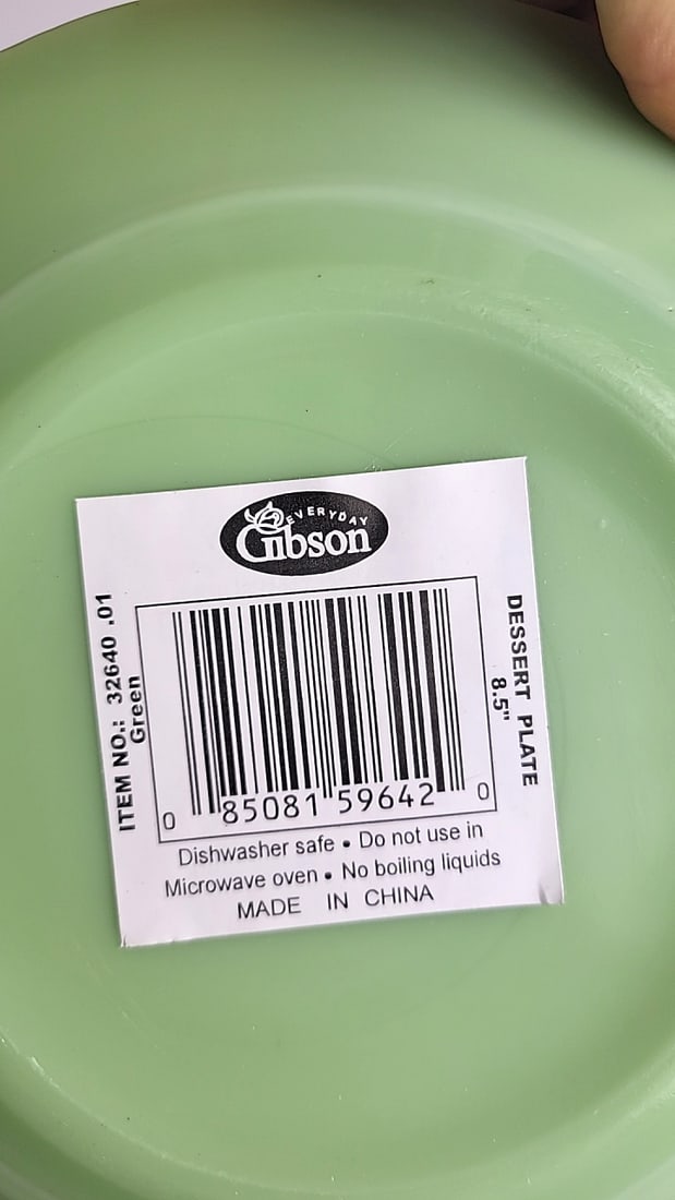 Gibson Jadeite 8.5 Green Dessert Plate Set of 4 - 3