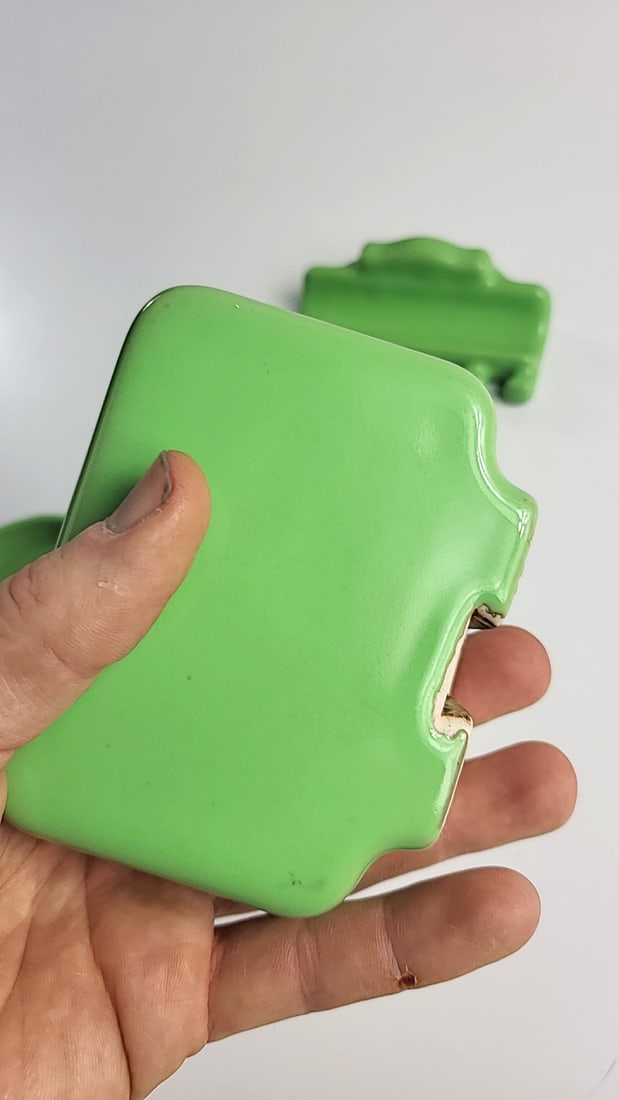 Green Ceramic Wall-Mount Bathroom Accessory Set Soap Dish Toothbrush Holder Cup Holder - 4