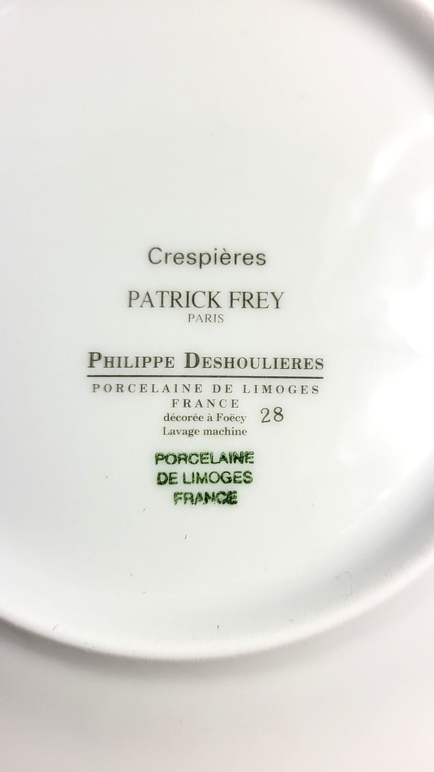 Philippe Deshoulieres Limoges Patrick Frey Crespires Blue Porcelain 5-Piece Set - 2