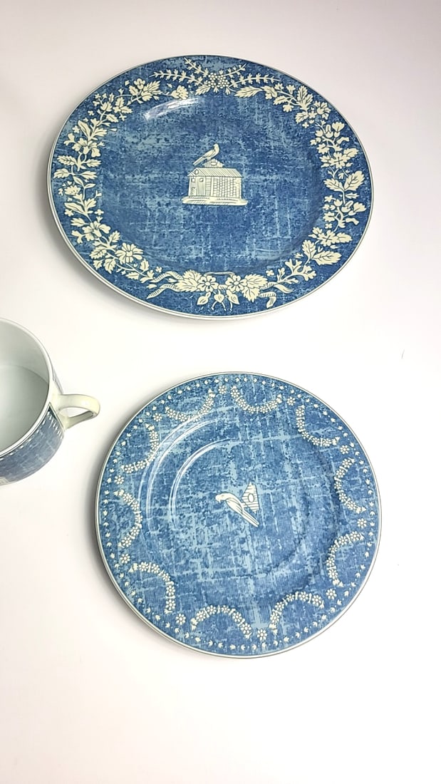 Philippe Deshoulieres Limoges Patrick Frey Crespires Blue Porcelain 5-Piece Set - 3
