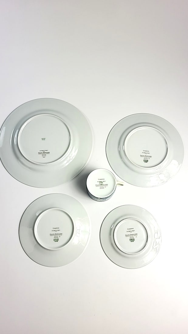 Philippe Deshoulieres Limoges Patrick Frey Crespires Blue Porcelain 5-Piece Set - 7