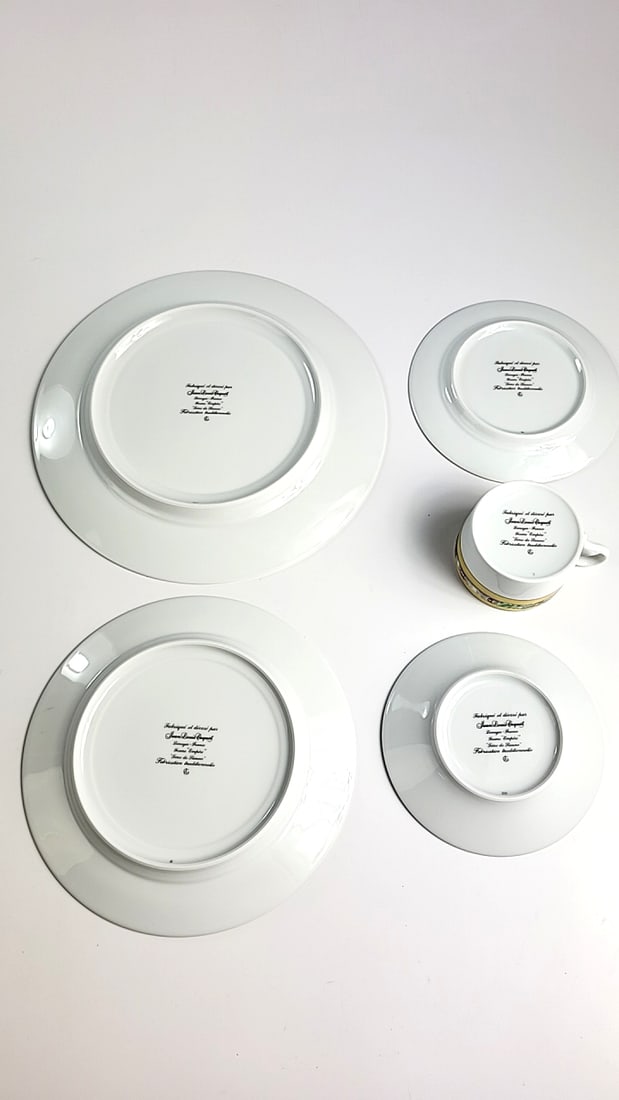Jean Louis Coquet Limoges Empire Terre de Sienne Gold Porcelain 5-Piece Place Setting - 4
