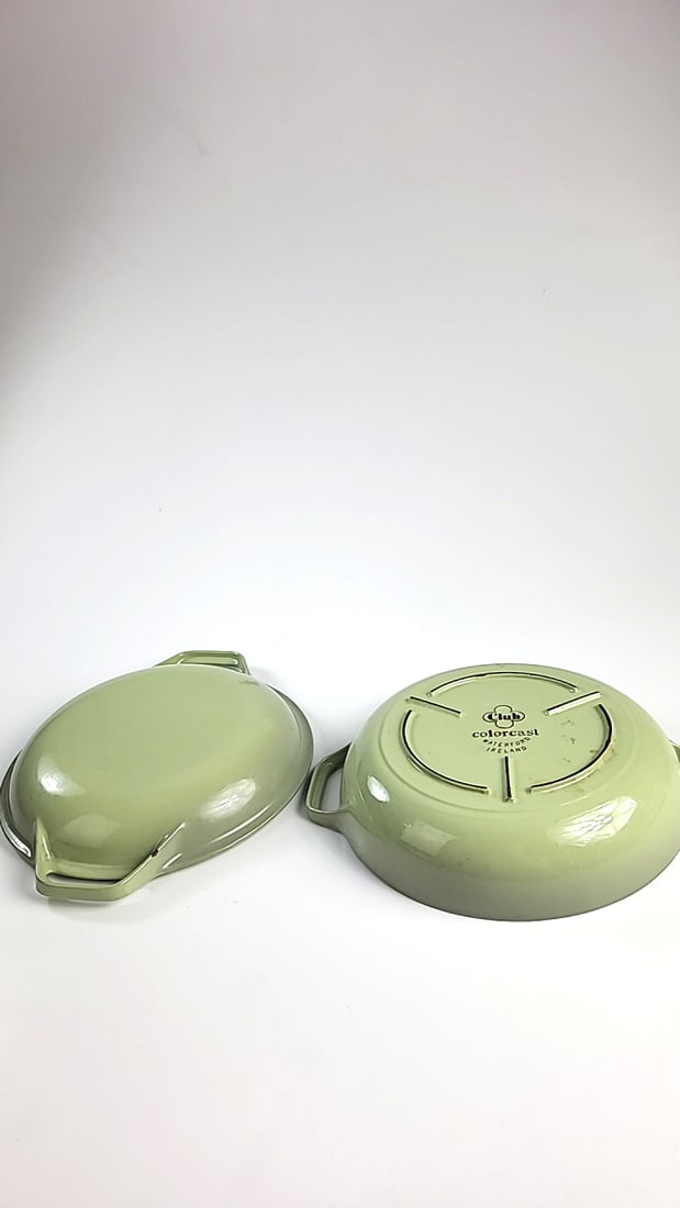 Club Colorcast Waterford Ireland Green Enamel Cast Iron Lidded Casserole Dish - 3