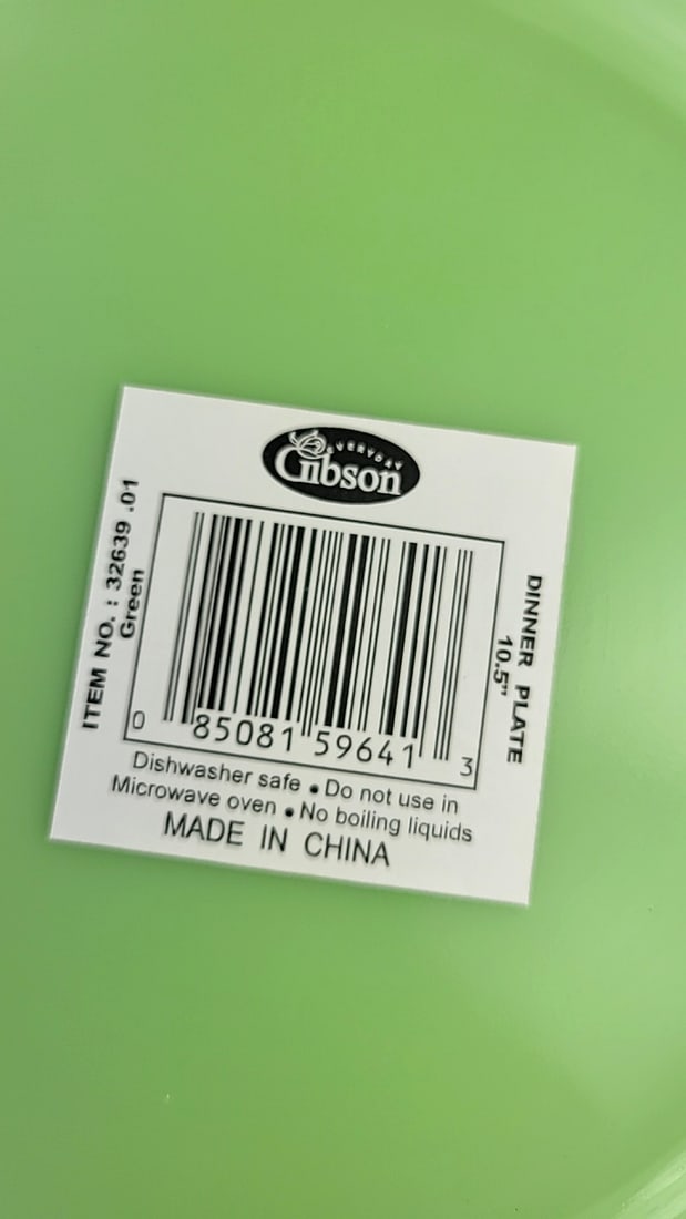 Gibson 10.5 Jadeite Green Dinner Plate Set of 4 - 3
