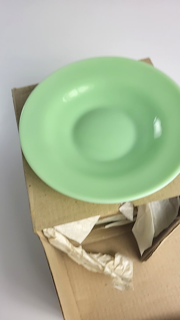 Gibson Jadeite Green 8-34 in Rim Soup Plate Set of 4 - 2