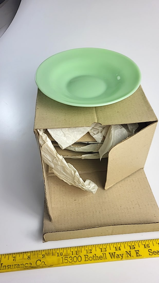 Gibson Jadeite Green 8-34 in Rim Soup Plate Set of 4 - 4