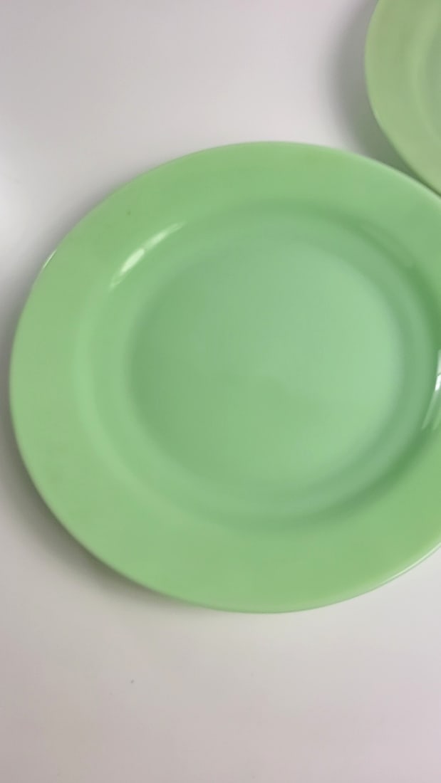 Gibson Jadeite Green 12 34 Charger Plates, Lot of 2 - 2