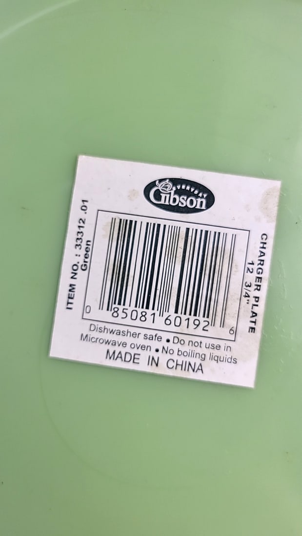 Gibson Jadeite Green 12 34 Charger Plates, Lot of 2 - 3