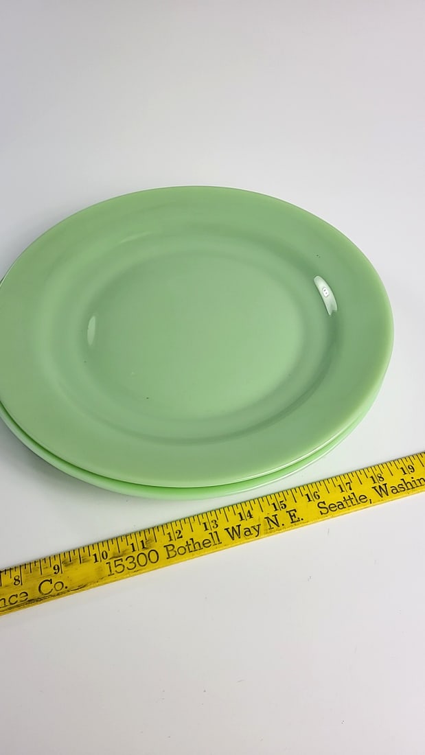 Gibson Jadeite Green 12 34 Charger Plates, Lot of 2 - 4