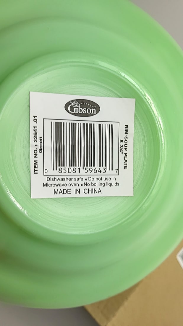 Gibson Jadeote Green 8 34 in Rim Soup Plates Set of 4 - 3