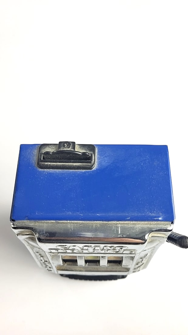 Waco Casino Prince Toy Slot Machine Bank Blue Plastic Chrome Japan - 4
