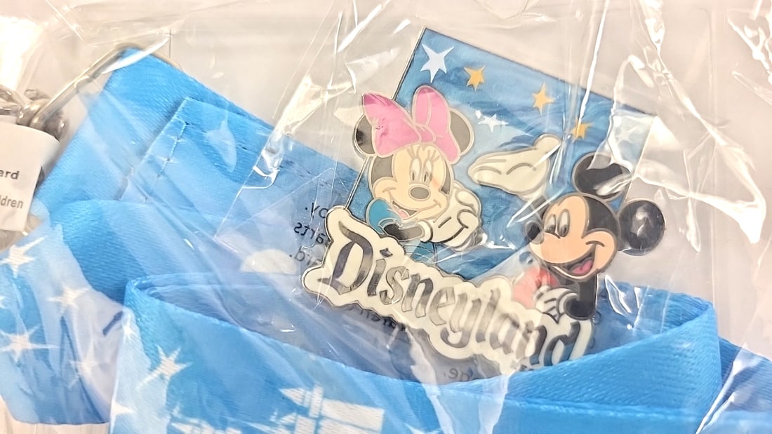 Disneyland Resort Mickey & Minnie Blue Star Lanyard Badge Holders Lot of 2 - 2