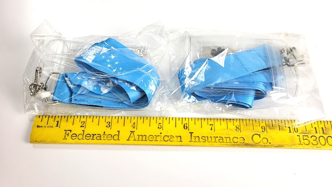Disneyland Resort Mickey & Minnie Blue Star Lanyard Badge Holders Lot of 2 - 5