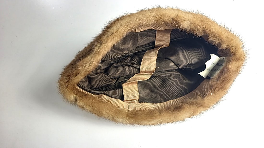 The Bon Marche Custom Original Brown Fur Pillbox Hat - 2