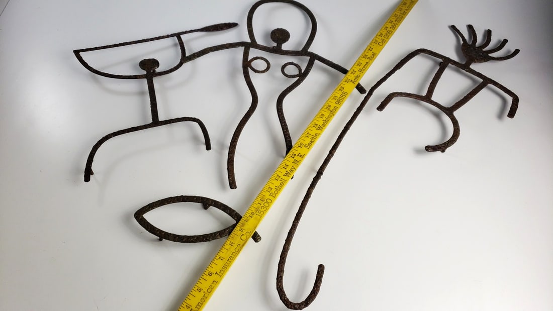 Frank Andrews Abstract Copper Wall Sculpture with Figures, Fish Motifs - 2