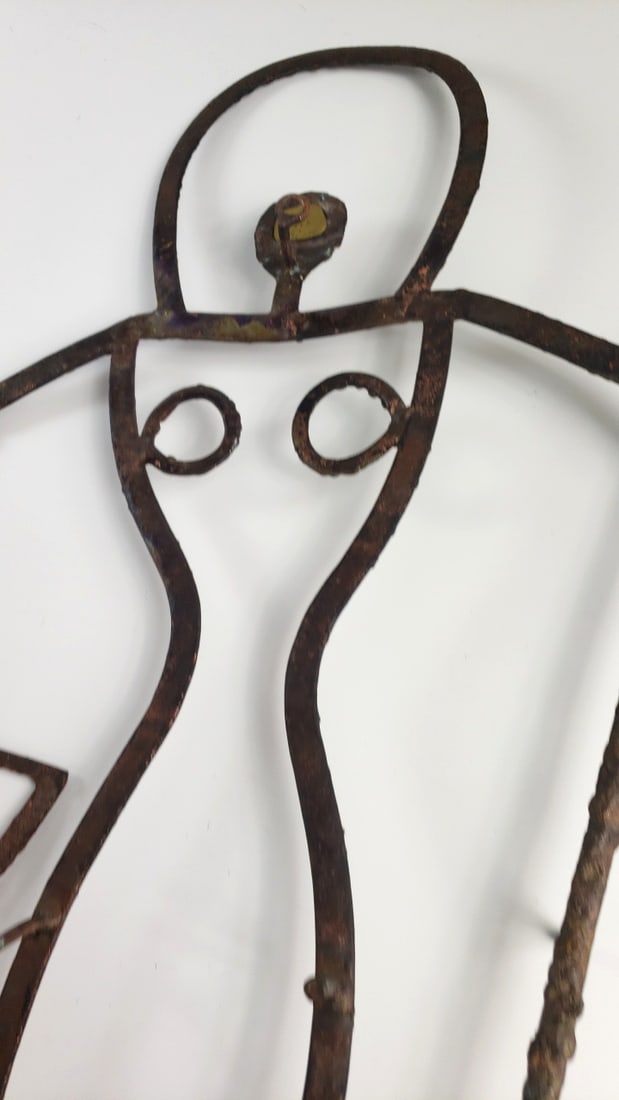 Frank Andrews Abstract Copper Wall Sculpture with Figures, Fish Motifs - 8