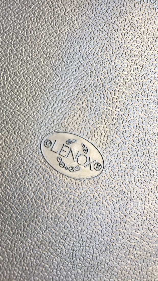 Lenox Silver-Tone Oval Metal Serving Tray with Scroll Border Handles - 5