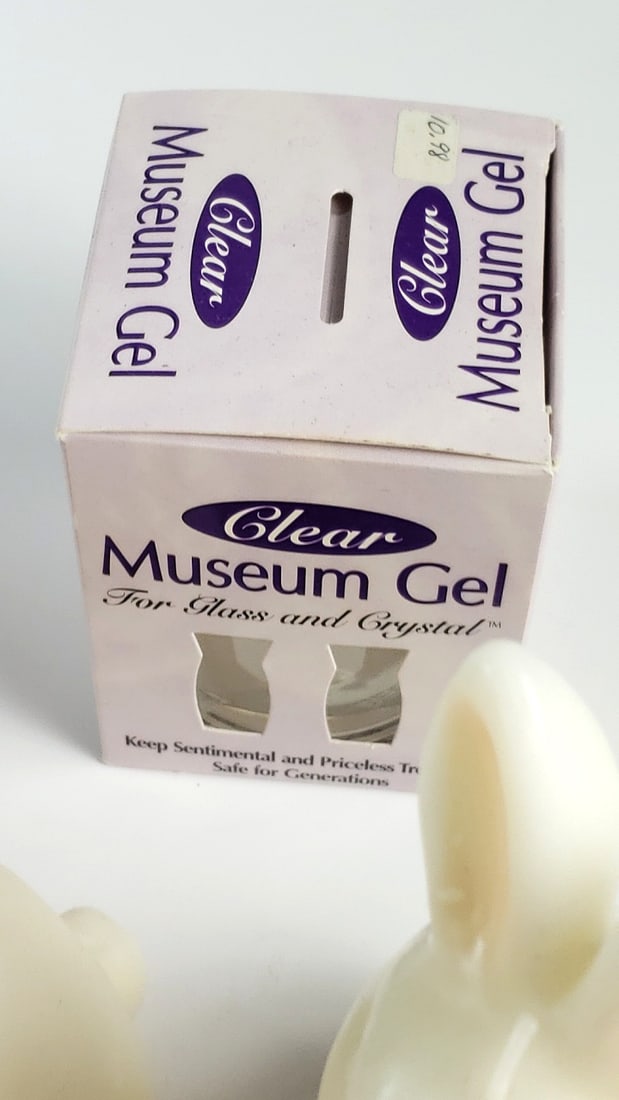 Easter Candle Lot: Bunny, Chick & Egg Candles with Stick-Um Adhesive and Clear Museum Gel - 7