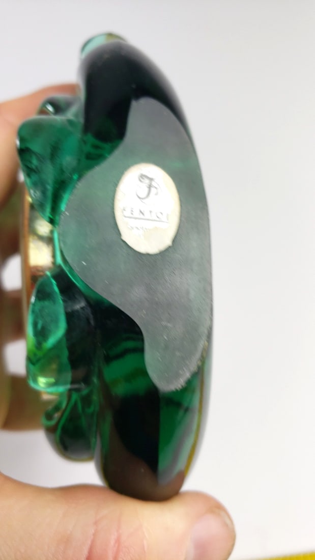 Fenton Green Art Glass Quartz Table Clock with Roman Numeral Dial - 4