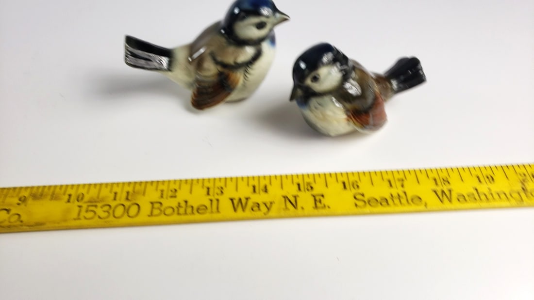 Goebel Germany Porcelain Chickadee Bird Figurines, Pair - 2