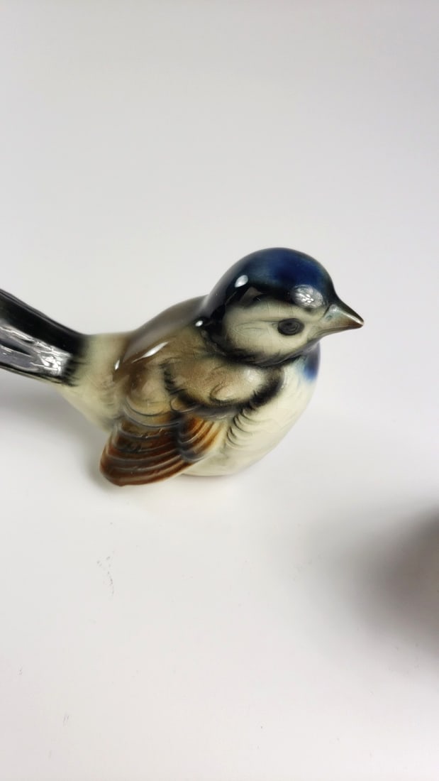 Goebel Germany Porcelain Chickadee Bird Figurines, Pair - 4