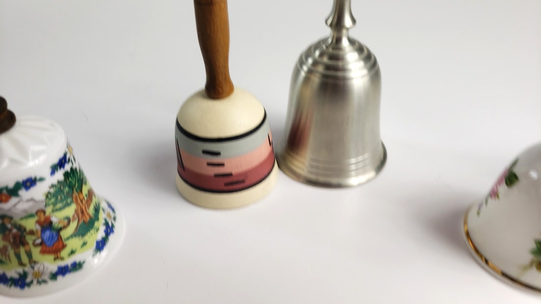 Lot of 6 Decorative Bells Porcelain Metal Steinboch Reutter Walkure - 5