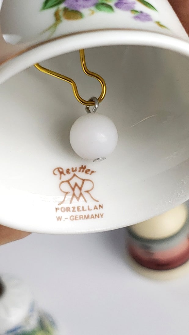 Lot of 6 Decorative Bells Porcelain Metal Steinboch Reutter Walkure - 8