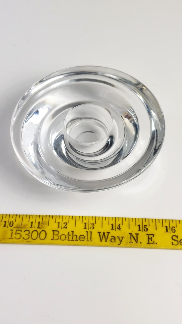 Miller Rogaska Clear Crystal 5 in Round Candle Holder - 2