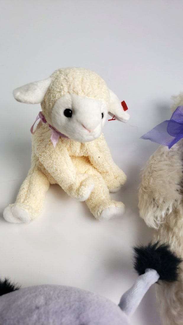 Gund Pooh Eeyore, Boyds Teddy Bear Ty Lamb Plush Lot - 5