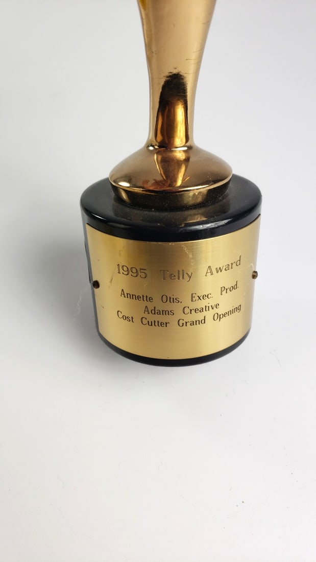 1995 Telly Award Gold Figural Trophy Annette Otis Adams Creative Cost Cutter - 3