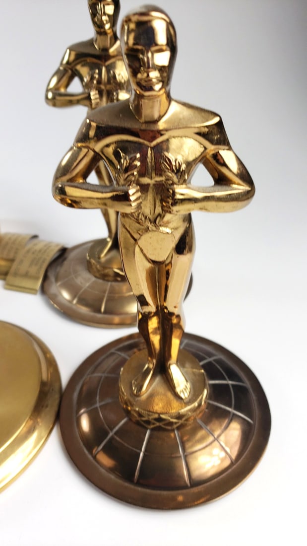 S. Owens & Co. 1977 Pair of Gold Metal Oscar-Style Trophy Statuettes & Parts - 2