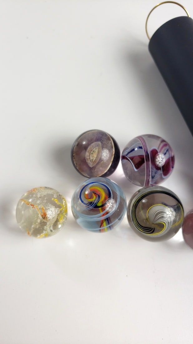 Kaleidoscope and 6 Art Glass Marbles - 2