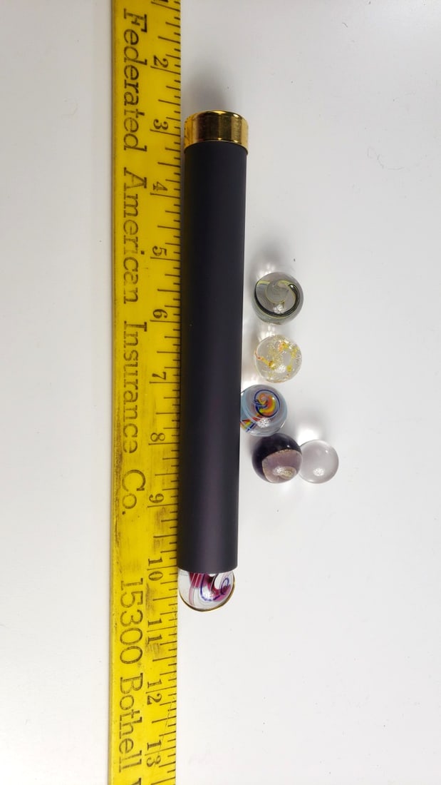 Kaleidoscope and 6 Art Glass Marbles - 5