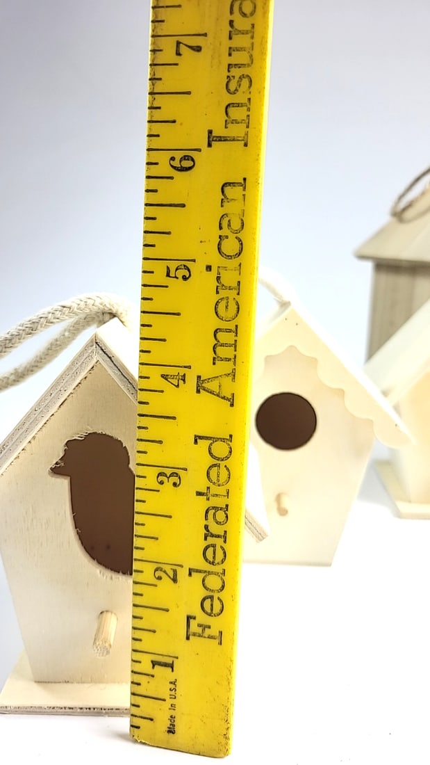 Park Lane Wooden Birdhouse Decor Lot with Rope Hangers & 2 Owl Figurines - 4