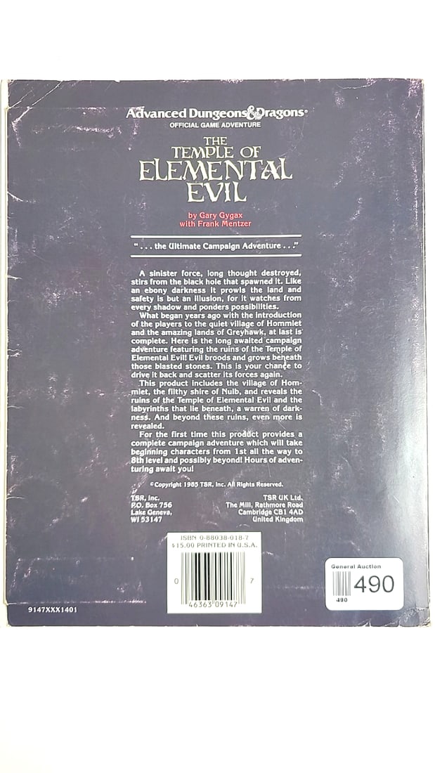 TSR AD&D T1-4 The Temple of Elemental Evil Official Game Adventure Module - 2