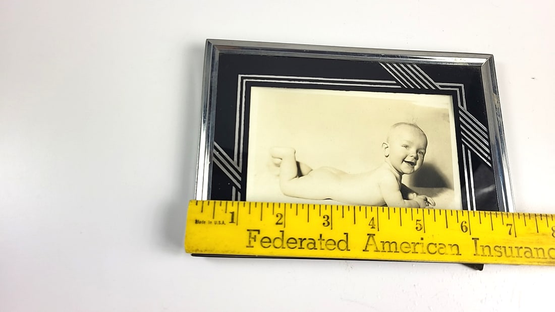 Kudos Black Silver Art Deco Picture Frame with Easel Back - 2