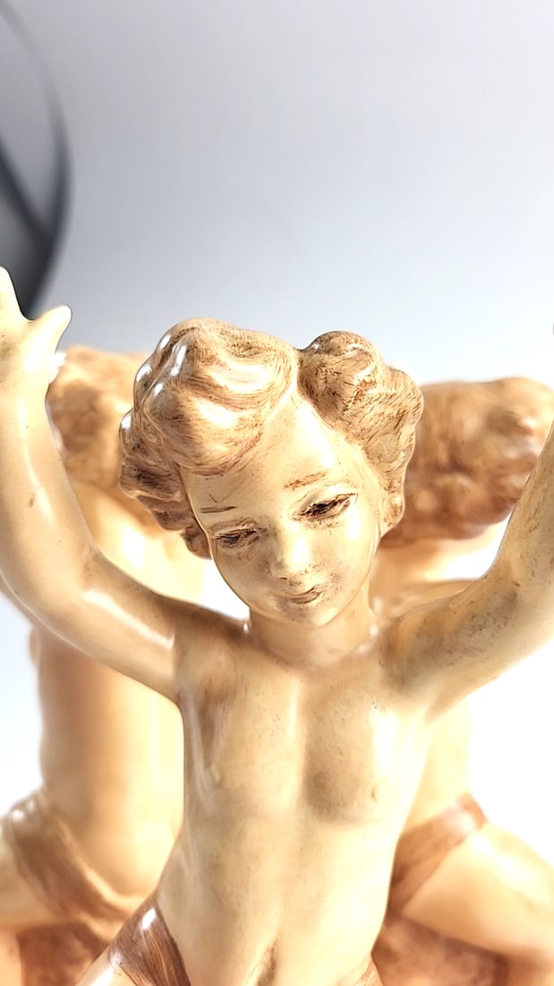 Jamar Mallory Ceramic Studio 1963 Three Cherub Ceramic Figurine 11 in - 3
