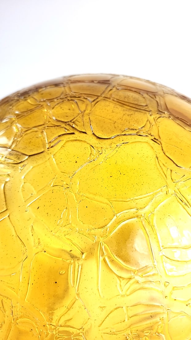 Amber Crackle Glass Globe Lamp Shade, 9 in Round, 4 in Opening - 3