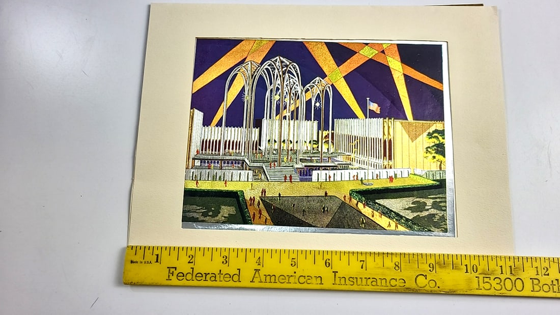 Fepco 1962 Seattle World's Fair Souvenir Foil Art Print with Mailing Envelope - 3